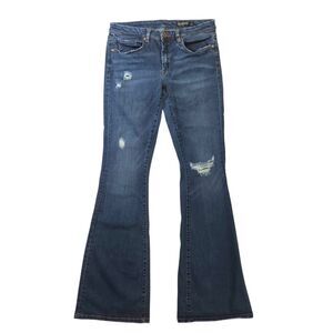 Blank NYC Cosmic Flare Jeans Women's 29 Blue Denim Distressed Y2K Wide Western